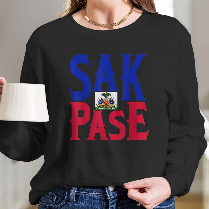 Sak Pase | Cute Haitian Creole Pride Long Sleeve T-Shirt Gifts for Her