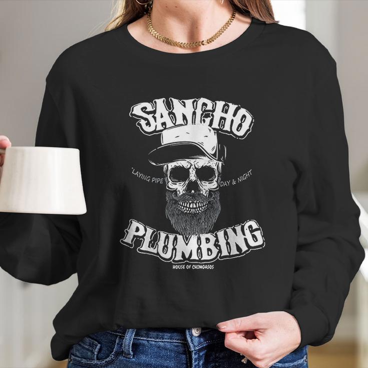 Sancho Laying Pipe Day And Night Plumbing Long Sleeve T-Shirt Gifts for Her