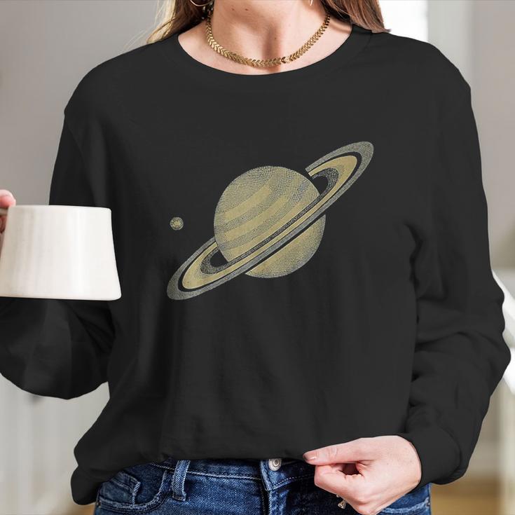 Saturn Planet Saturn Solar System Planets Astronomy Long Sleeve T-Shirt Gifts for Her