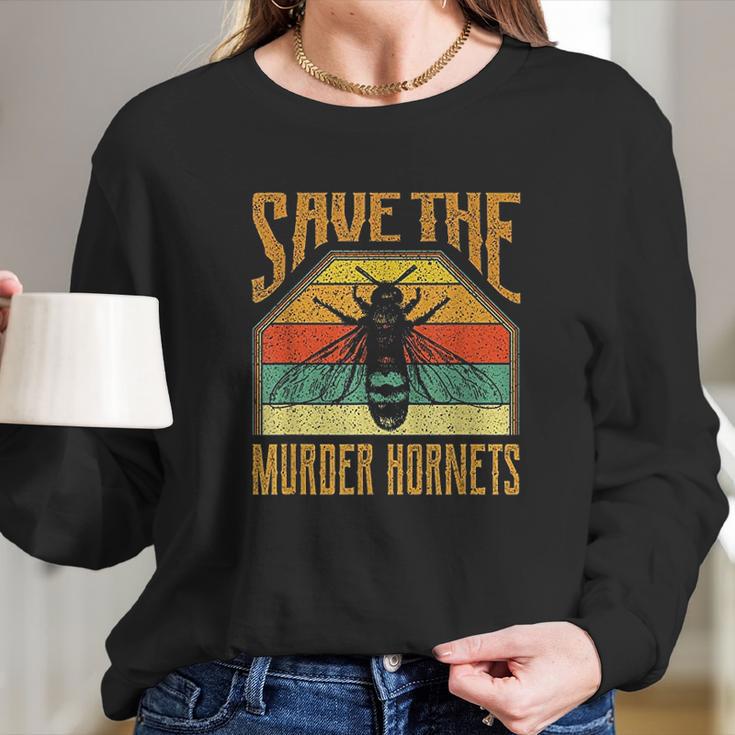 Save The Murder Hornets Vintage 2020 Asian Giant Hornet Long Sleeve T-Shirt Gifts for Her