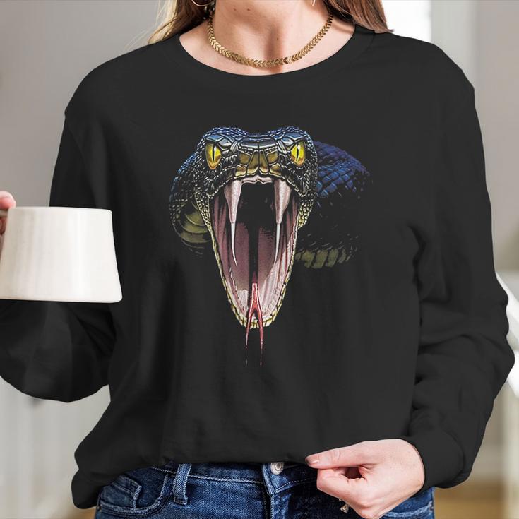 Scary Black Mamba Snake Halloween Long Sleeve T-Shirt Gifts for Her