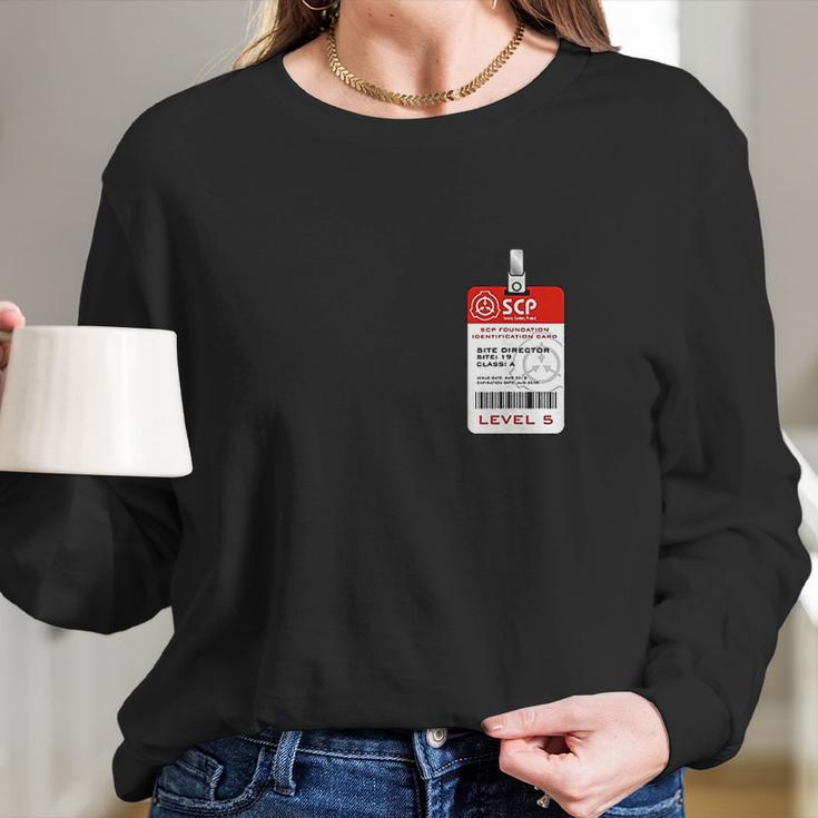 Scp Foundation Site Director Badge Long Sleeve T-Shirt Gifts for Her