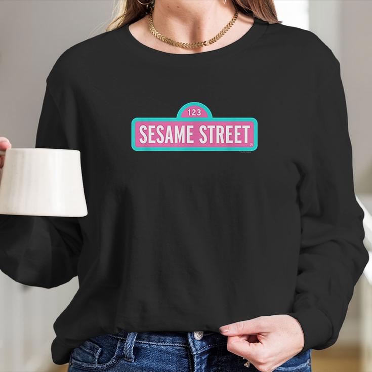 Sesame Street Pink Logo Long Sleeve T-Shirt Gifts for Her