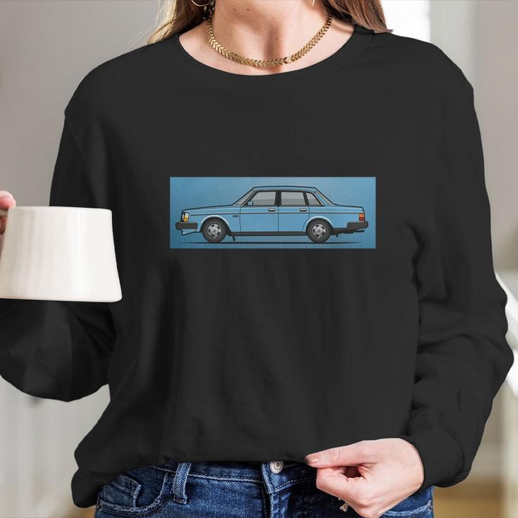 Shirt Volvo Brick 244 240 Sedan Brick Blue Long Sleeve T-Shirt Gifts for Her