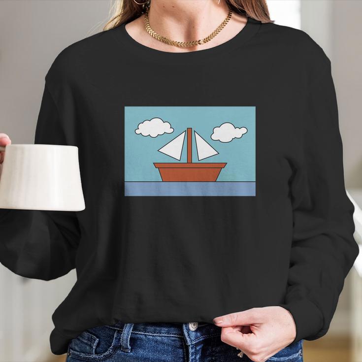 Simpsons Sailboat Painting Long Sleeve T-Shirt Gifts for Her