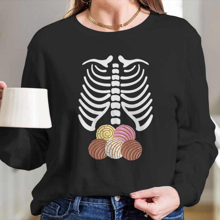 Skeleton Rib Cage Mexican Pan Dulce Concha Long Sleeve T-Shirt Gifts for Her