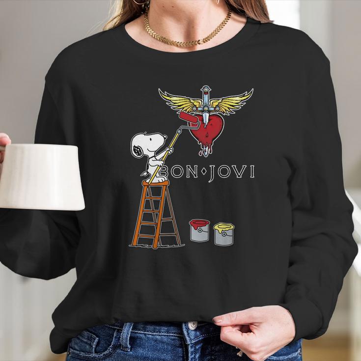 Snoopy Bon Jovi Long Sleeve T-Shirt Gifts for Her