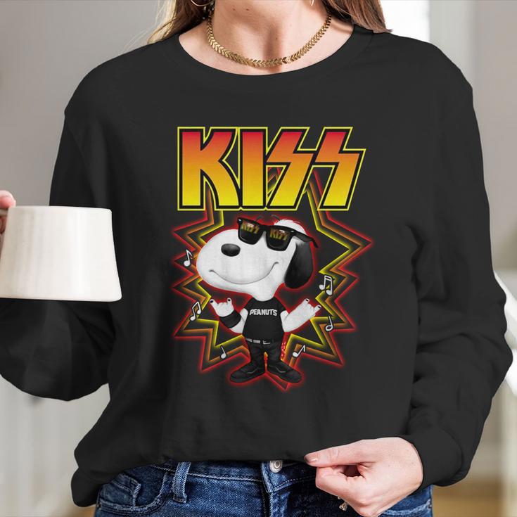 Snoopy Kiss Band Long Sleeve T-Shirt Gifts for Her