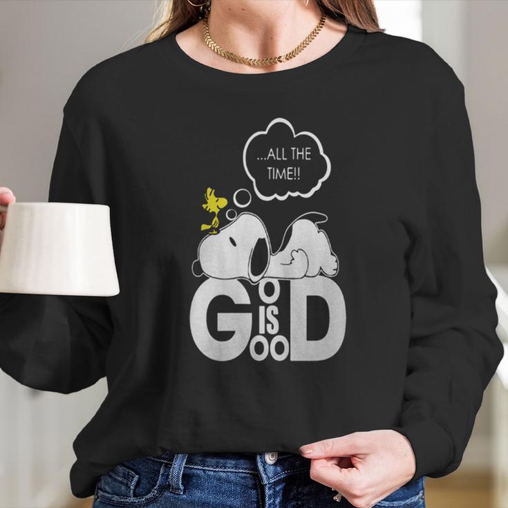 Snoopy All The Time Is Good T-Shirts Long Sleeve T-Shirt Gifts for Her