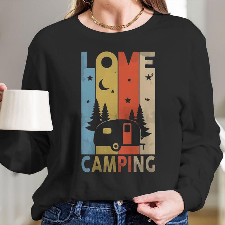 Social Distancing Corona Quarantine Camping Long Sleeve T-Shirt Gifts for Her