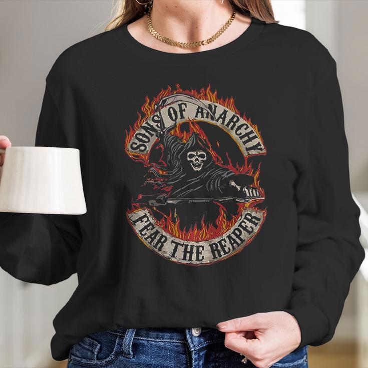 Sons Of Anarchy Fear The Reaper Flamed Logo Long Sleeve T-Shirt Gifts for Her