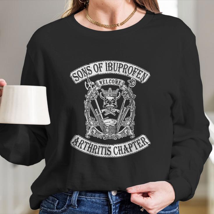 Sons Of Ibuprofen Arthritis Chapter Funny Old Biker Long Sleeve T-Shirt Gifts for Her