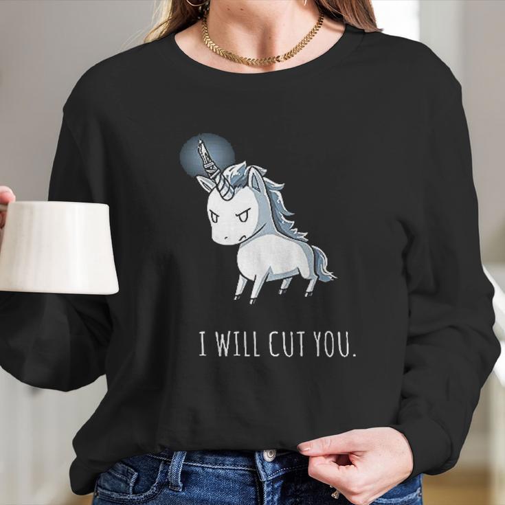 Stabby The Unicorn I Will Cut You Long Sleeve T-Shirt Gifts for Her