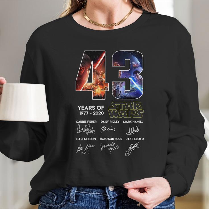 Star Wars 43 Years Anniversary Characters Signatures ForShirt Long Sleeve T-Shirt Gifts for Her