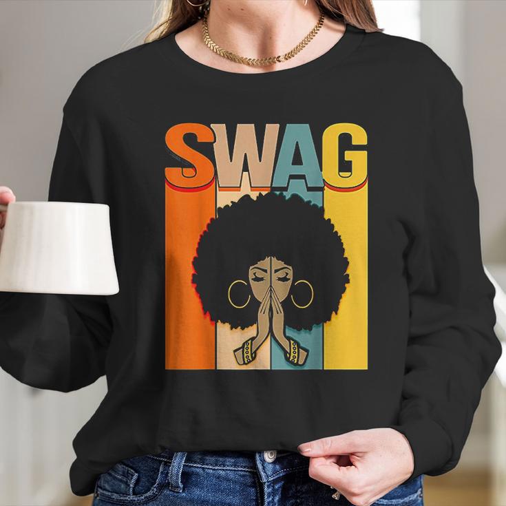 Swag Vintage Melanin Queen Long Sleeve T-Shirt Gifts for Her