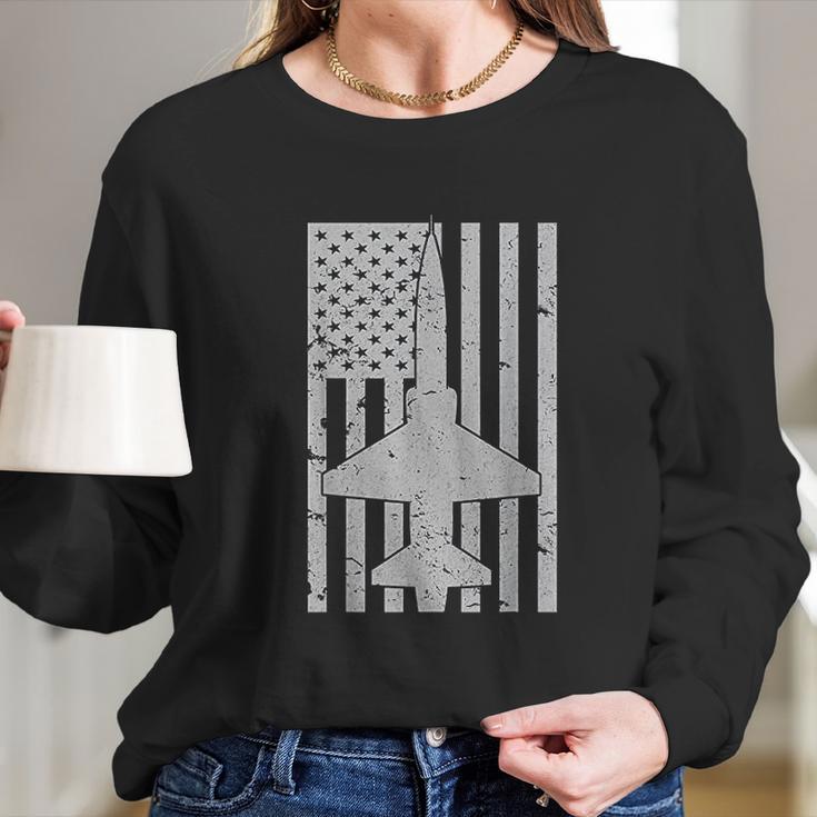 T38 Talon Patriotic Vintage Jet Trainer Pilot Long Sleeve T-Shirt Gifts for Her