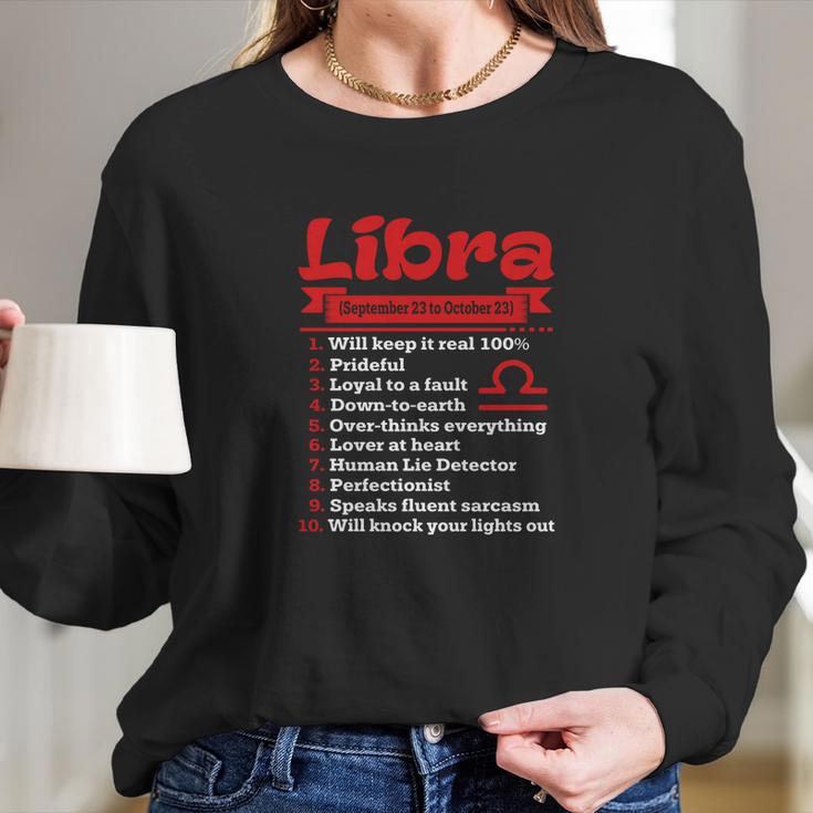 Top Ten Signs To Spot True Libra Red Color Long Sleeve T-Shirt Gifts for Her