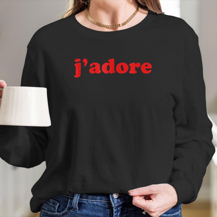 Trendy Cute Jadore French Saying I Love Girls Gift Long Sleeve T-Shirt Gifts for Her