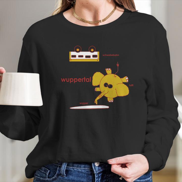 Tuffi Schwebebahn Wuppertal Germany Nrw Elephant Long Sleeve T-Shirt Gifts for Her