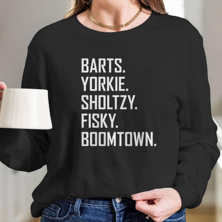 Ugp Campus Apparel Barts Yorkie Sholtzy Fisky Boomtown Funny Hockey Long Sleeve T-Shirt Gifts for Her