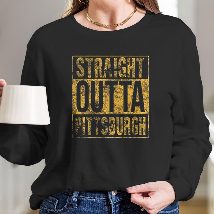 Ugp Campus Apparel Straight Outta Hometown Pride Mens Long Sleeve T-Shirt Gifts for Her