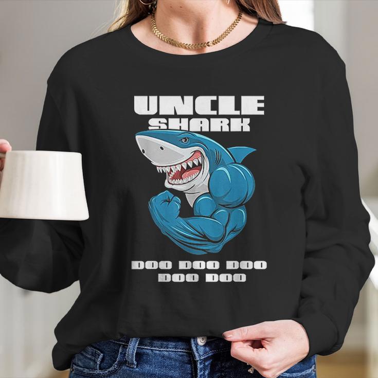 Uncle Shark Doo Doo Doo Long Sleeve T-Shirt Gifts for Her