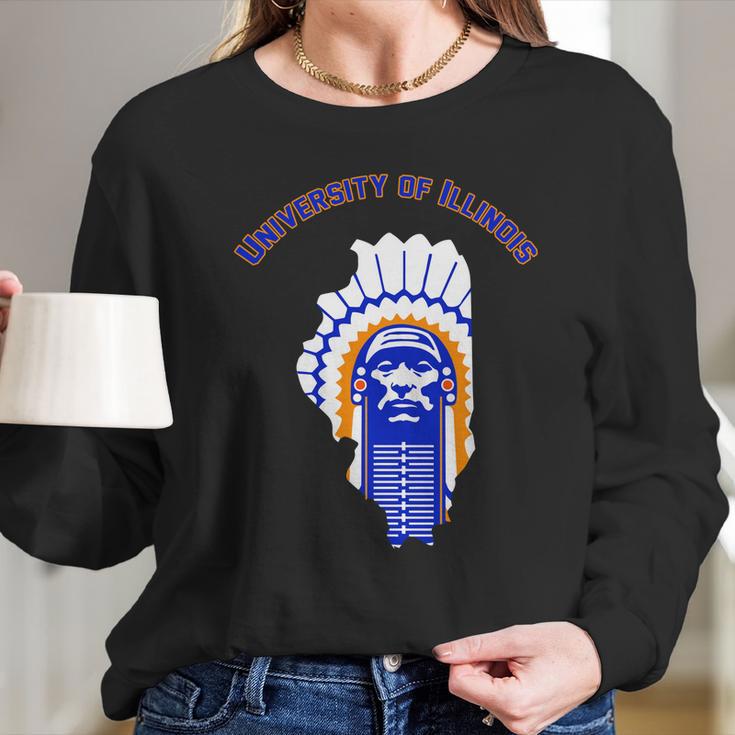 Univercity Of I Illinois Chief Long Sleeve T-Shirt Gifts for Her