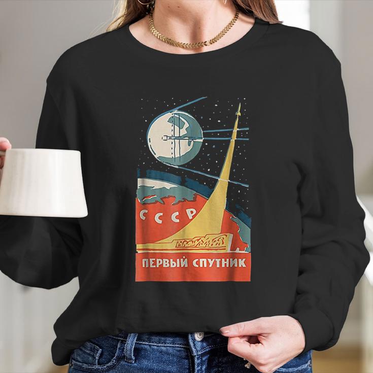 Ussr Vintage Communist Ussr Space Long Sleeve T-Shirt Gifts for Her