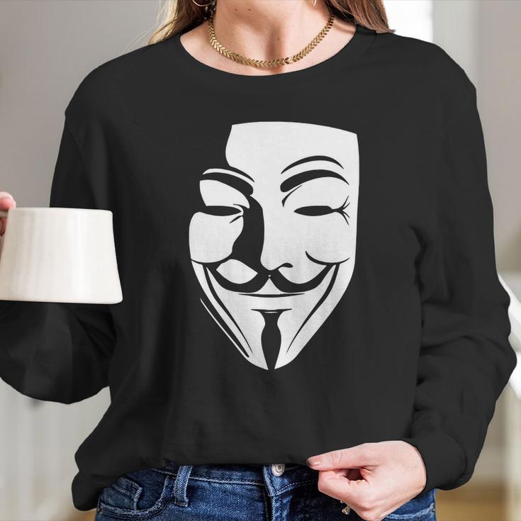 V Per Vendetta Face Film Horror Cinema Tv T-Shirt Long Sleeve T-Shirt Gifts for Her