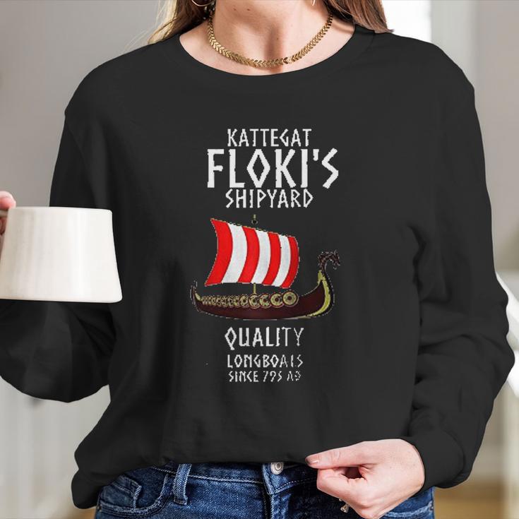 Viking Kattegat Floki Shipyard Funny Gift For Vikings Lover Raglan Baseball Long Sleeve T-Shirt Gifts for Her