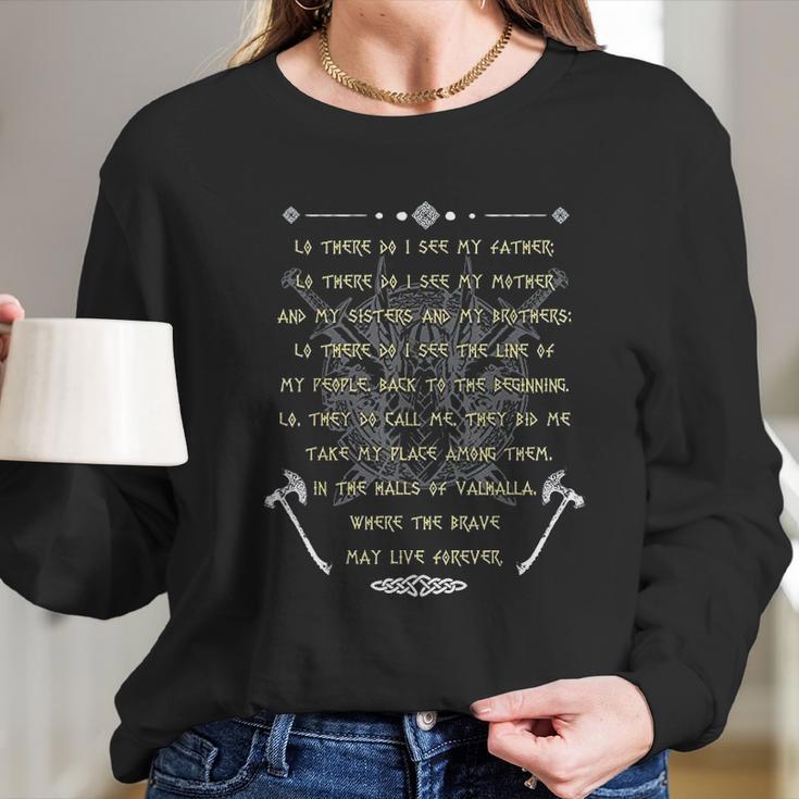 Viking Prayer Before The Battle Vikings Warriors Long Sleeve T-Shirt Gifts for Her