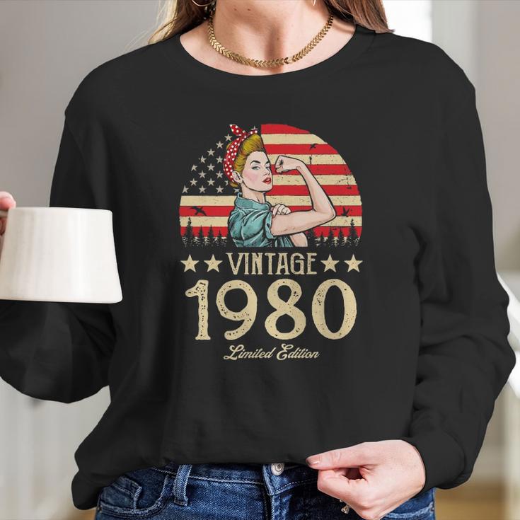 Vintage 1980 Limited Edition 1980 42Nd Birthday 42 Years Old Long Sleeve T-Shirt Gifts for Her