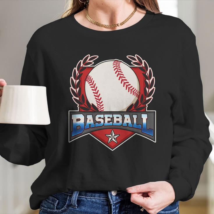 Vintage Baseball Fan Logo Long Sleeve T-Shirt Gifts for Her