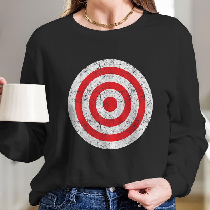 Vintage Bullseye Target Bulls Eye Funny Joke Long Sleeve T-Shirt Gifts for Her