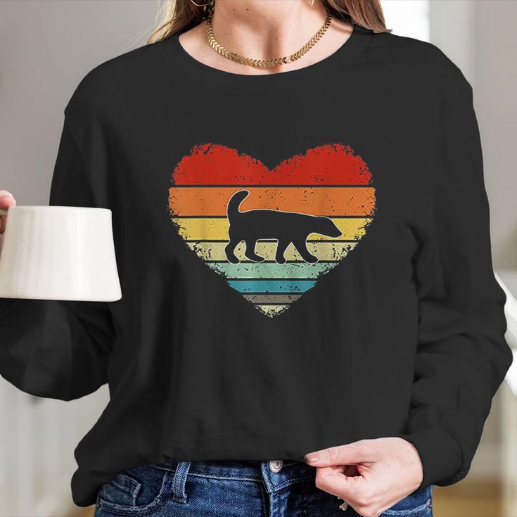 Vintage Heart Honey Badger Long Sleeve T-Shirt Gifts for Her