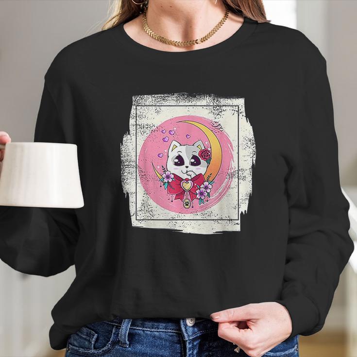 Vintage Kawaii Cat Cute Japanese Anime Manga Gift Long Sleeve T-Shirt Gifts for Her