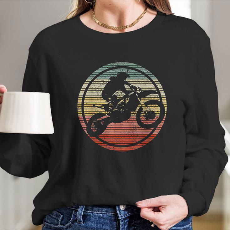 Vintage Motocross Bike Enduro Biker Long Sleeve T-Shirt Gifts for Her