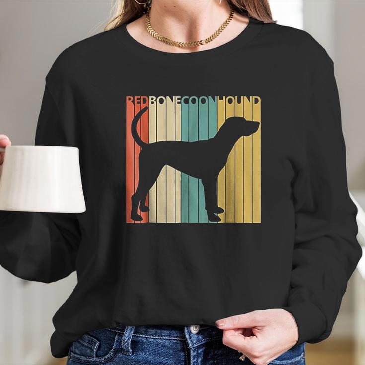 Vintage Redbone Coonhound Dog Long Sleeve T-Shirt Gifts for Her