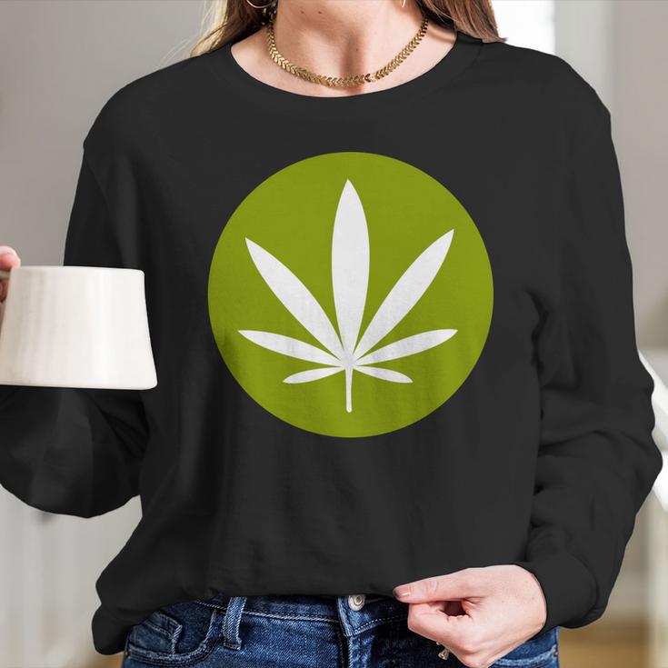 Weed Sativa Leaf T-Shirt Long Sleeve T-Shirt Gifts for Her