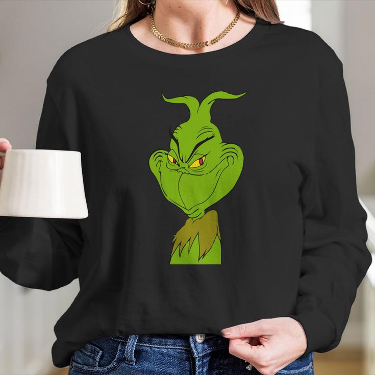 Wry Smile Grinch Long Sleeve T-Shirt Gifts for Her