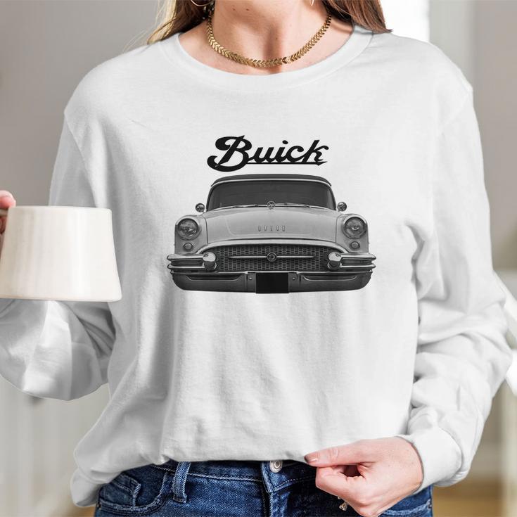 1955 Buick Two Side White Long Sleeve T-Shirt Gifts for Her