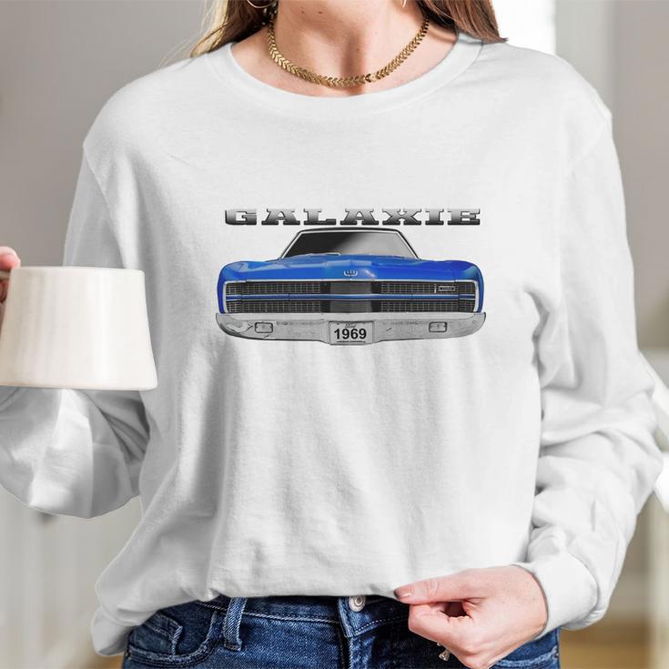 1969 Ford Galaxie Ltd Two Sided Blue Long Sleeve T-Shirt Gifts for Her