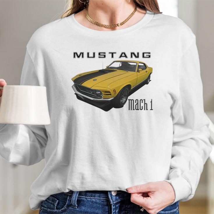 1970 Ford Mach1 Yellow Long Sleeve T-Shirt Gifts for Her