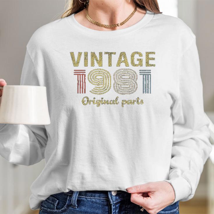 40Th Birthday Gift Retro Birthday Vintage 1981 Long Sleeve T-Shirt Gifts for Her