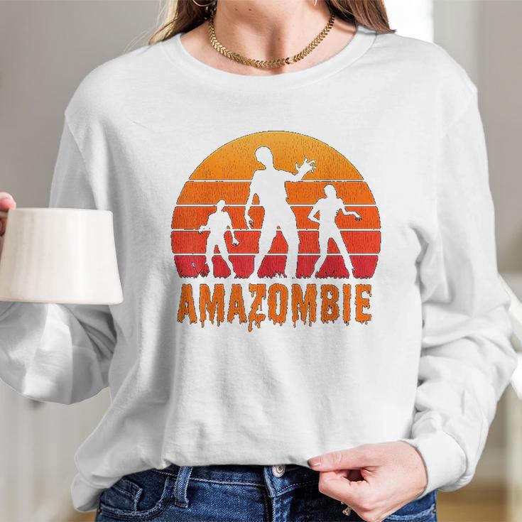 Amazombie Coworker Warehouse Zombie Gag Gift Long Sleeve T-Shirt Gifts for Her