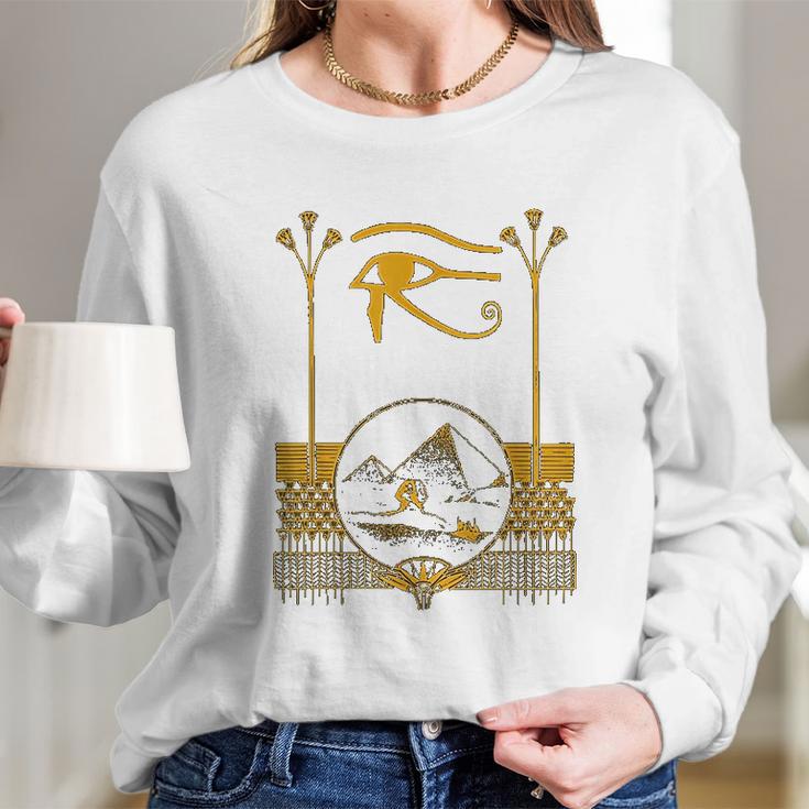 Ancient Egyptian Eye Of Horus Egypt Art Pyramid Long Sleeve T-Shirt Gifts for Her