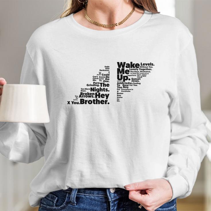 Avicii Logo - Song Names Typography Long Sleeve T-Shirt Gifts for Her