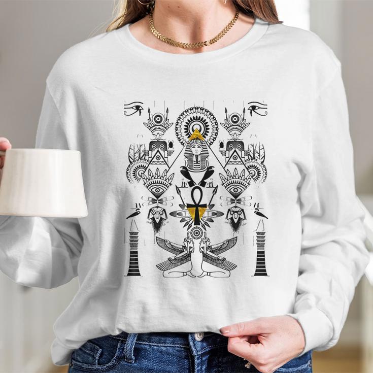 Ayahuasca Dmt Psychedelic Inspiration Egyptian Long Sleeve T-Shirt Gifts for Her