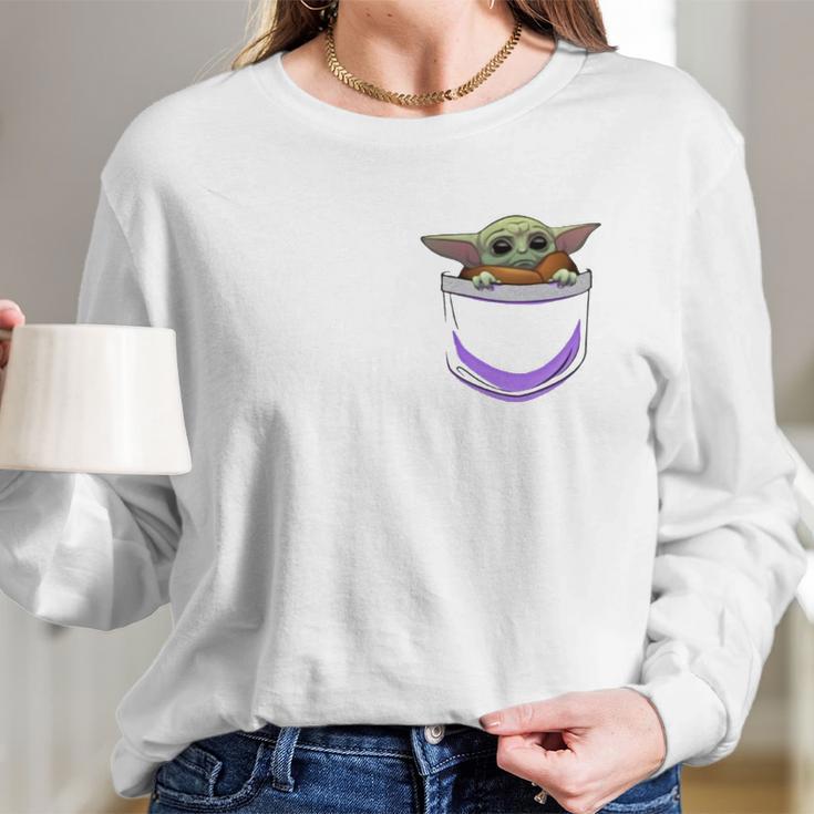 Baby Yoda In Pocket Shirt Long Sleeve T-Shirt Gifts for Her