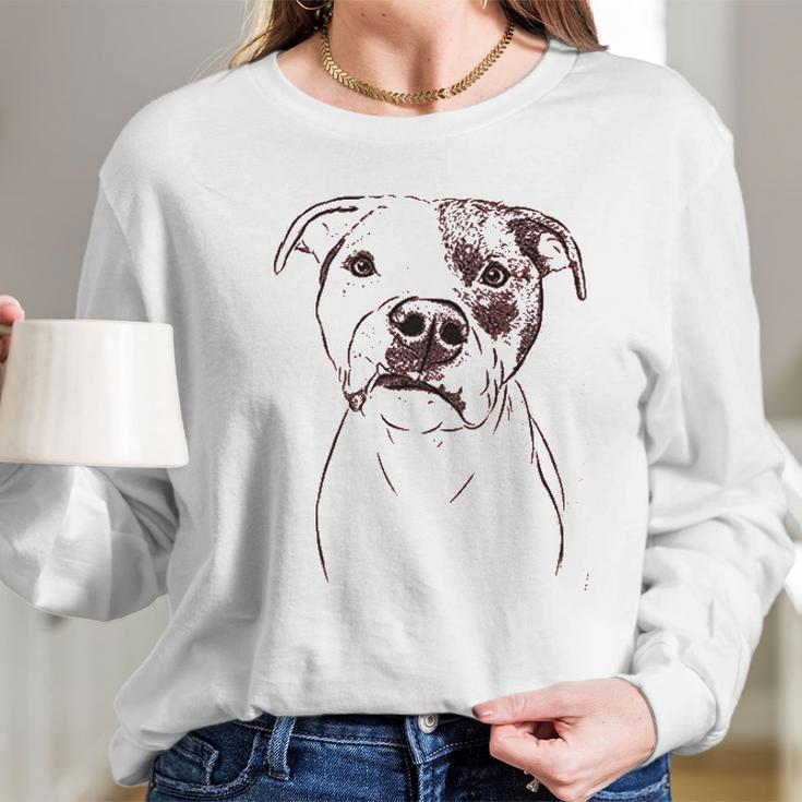 Bare Dexter The Pitbull Dog Triblend Long Sleeve T-Shirt Gifts for Her